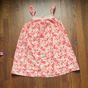 Sunuva Girls Floral Tank Dress - Coral Pink